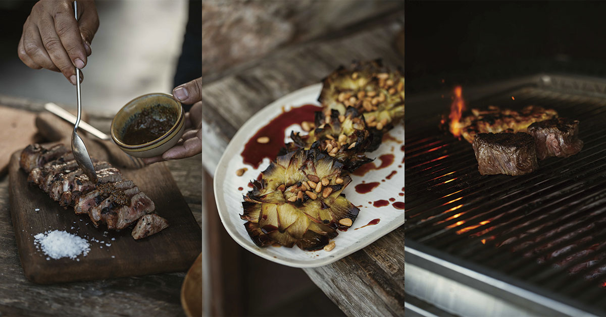 carne verduras y brasa de casa maca